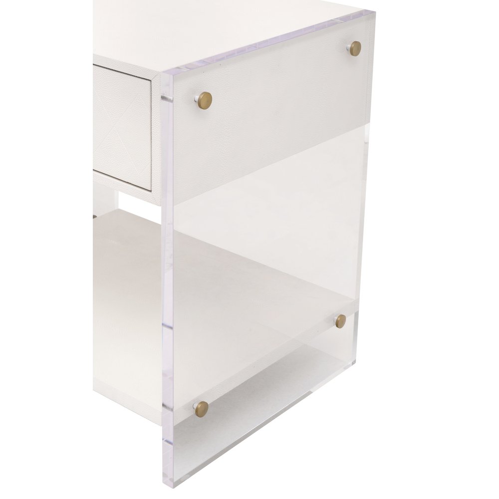 Traditions Transitional Sonia Shagreen 1-Drawer Nightstand