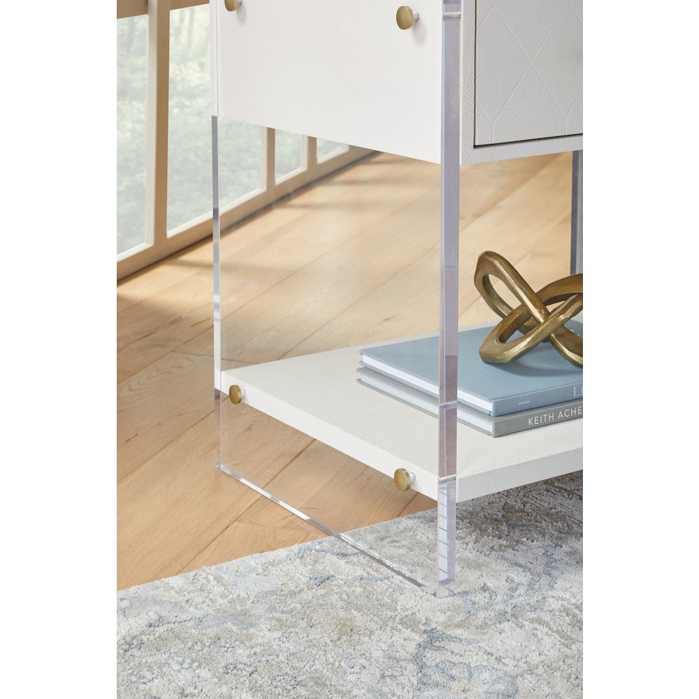 Traditions Transitional Sonia Shagreen 1-Drawer Nightstand