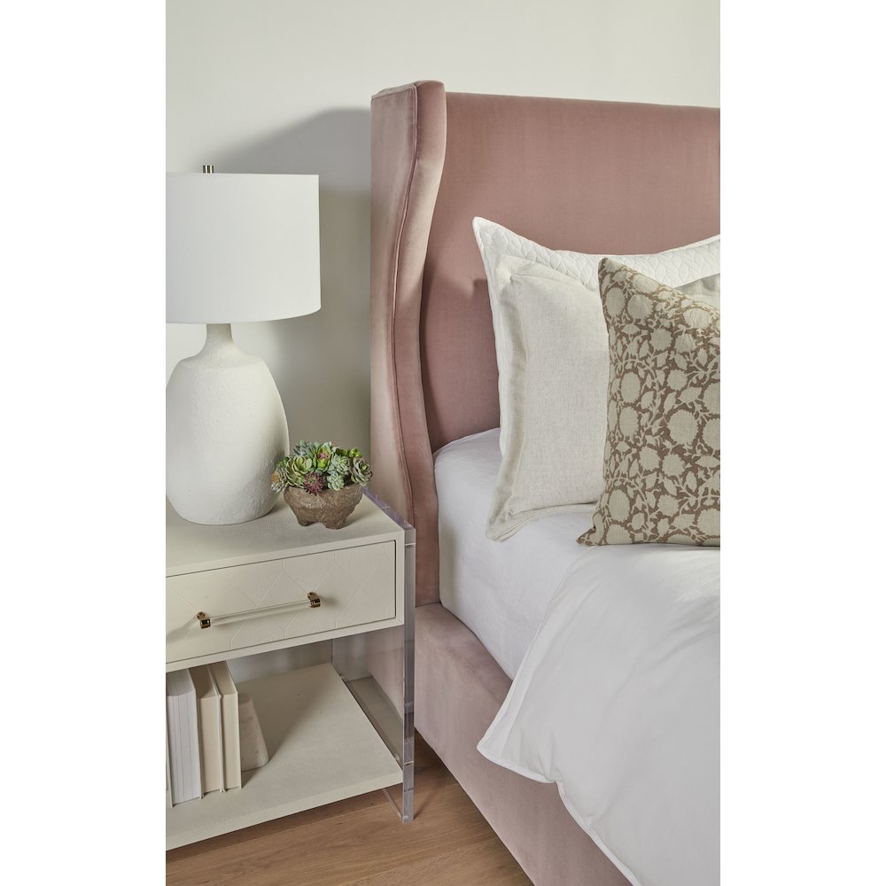 Traditions Transitional Sonia Shagreen 1-Drawer Nightstand