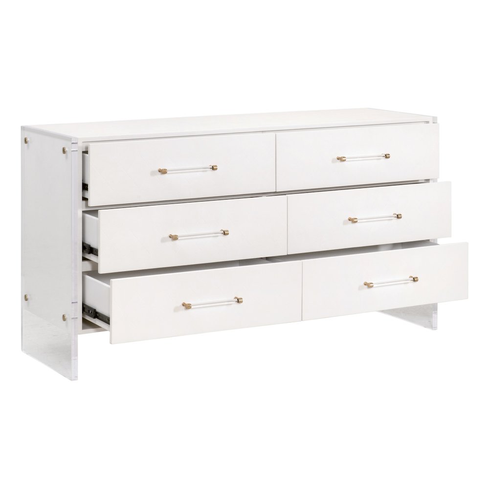 Traditions Transitional Sonia Shagreen 6-Drawer Double Dresser