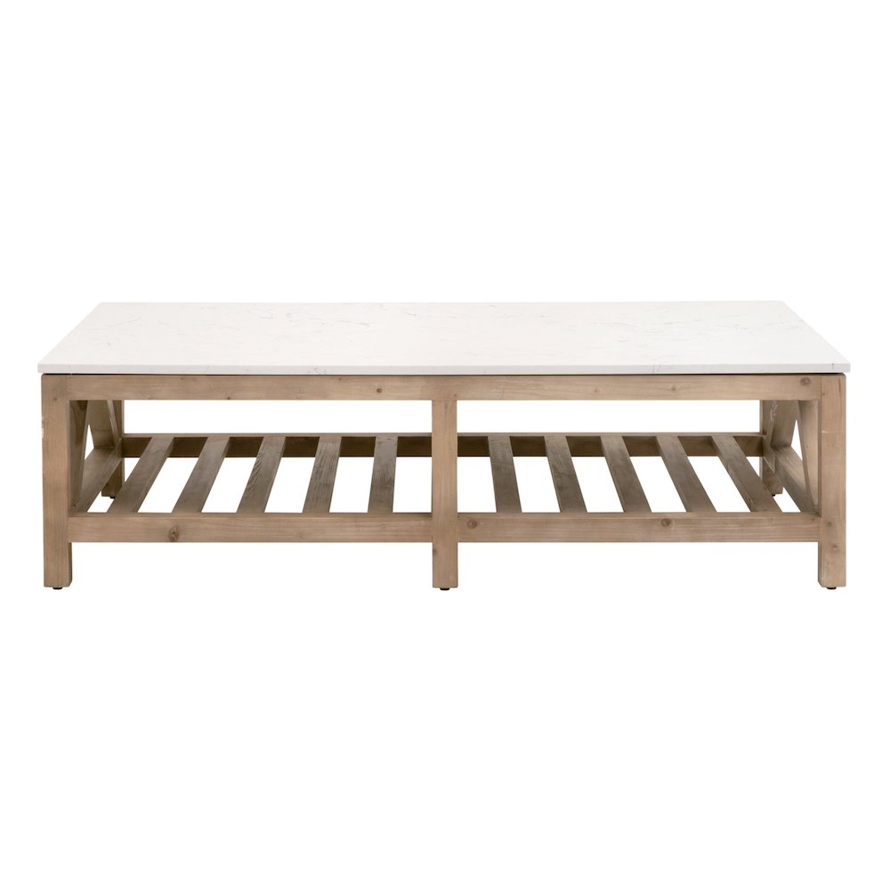 Bella Antique Transitional Spruce Coffee Table