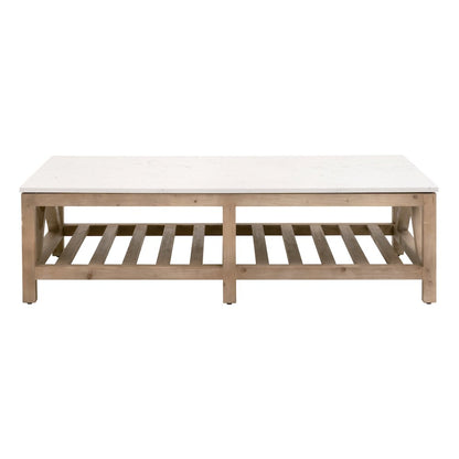 Bella Antique Transitional Spruce Coffee Table