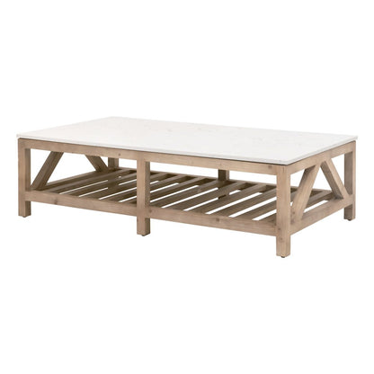 Bella Antique Transitional Spruce Coffee Table
