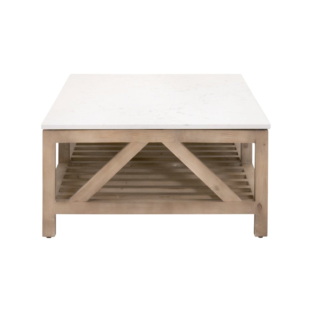 Bella Antique Transitional Spruce Coffee Table