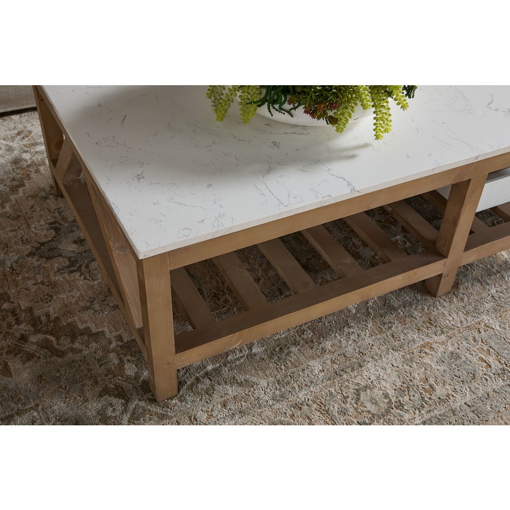 Bella Antique Transitional Spruce Coffee Table