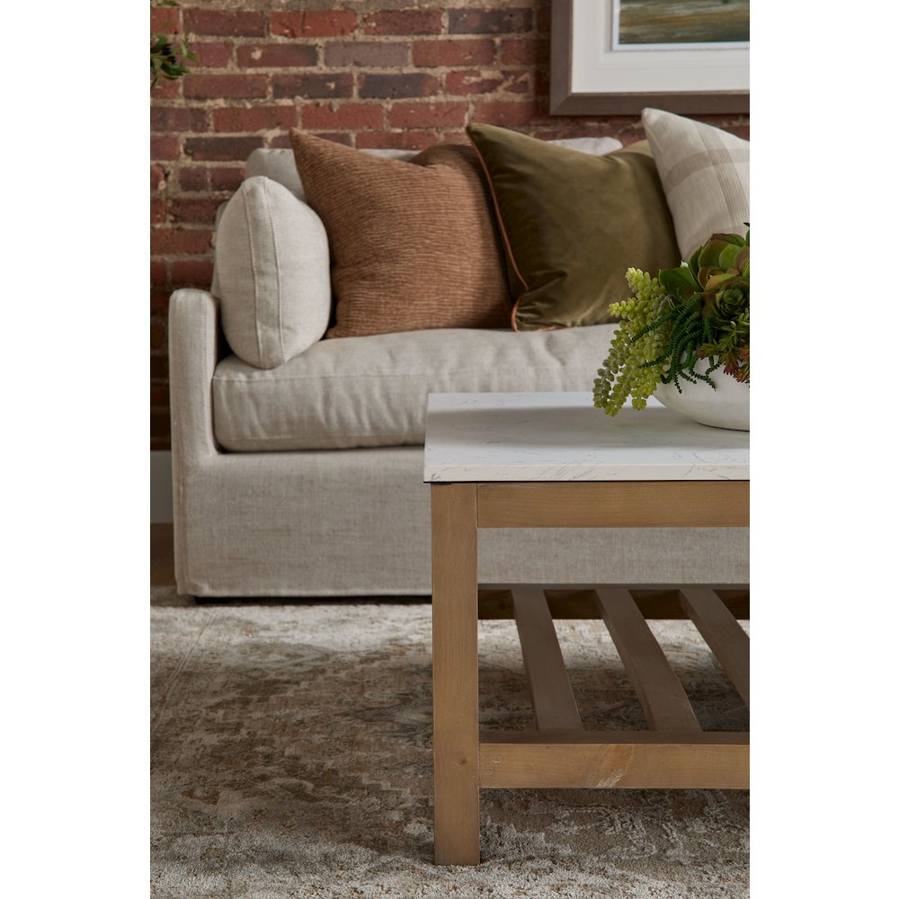 Bella Antique Transitional Spruce Coffee Table