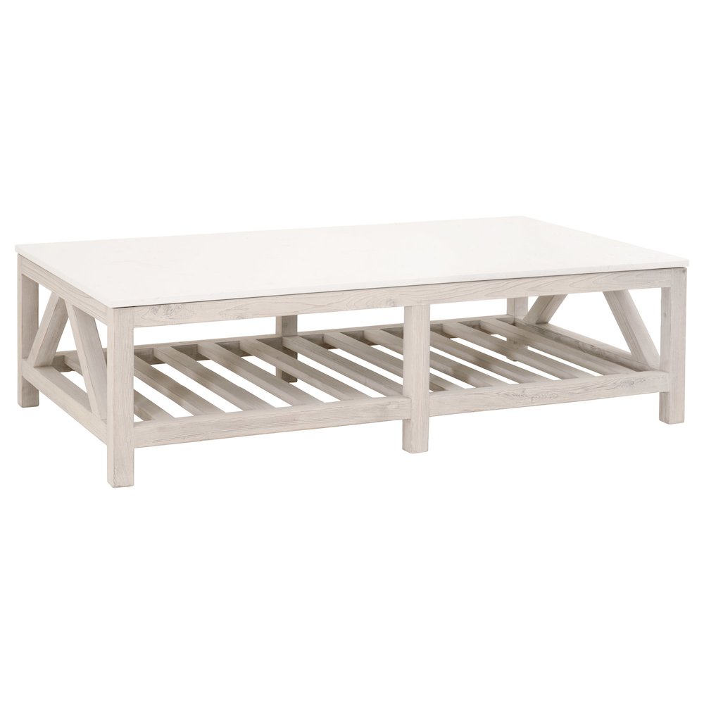 Bella Antique Transitional Spruce Coffee Table