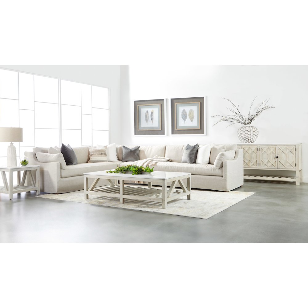 Bella Antique Transitional Spruce Coffee Table