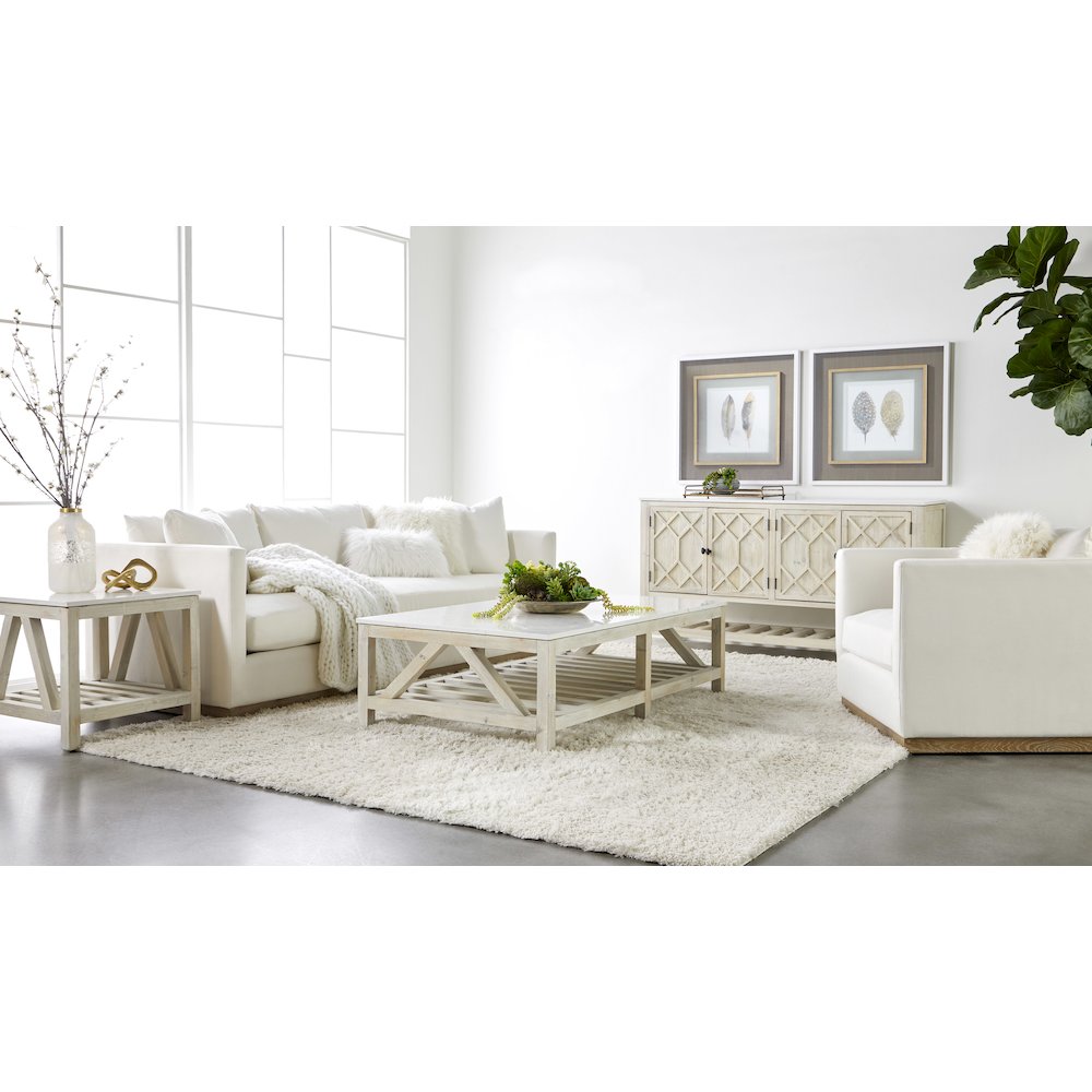 Bella Antique Transitional Spruce Coffee Table