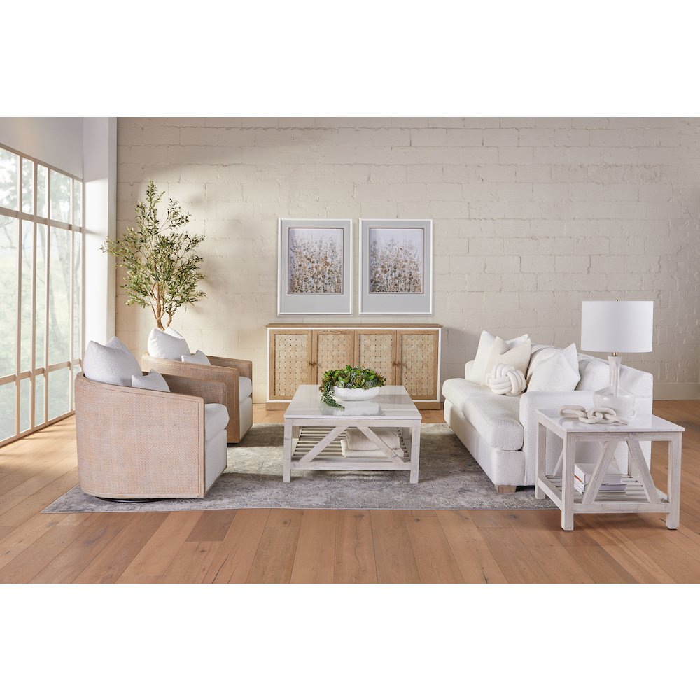 Bella Antique Transitional Spruce Coffee Table