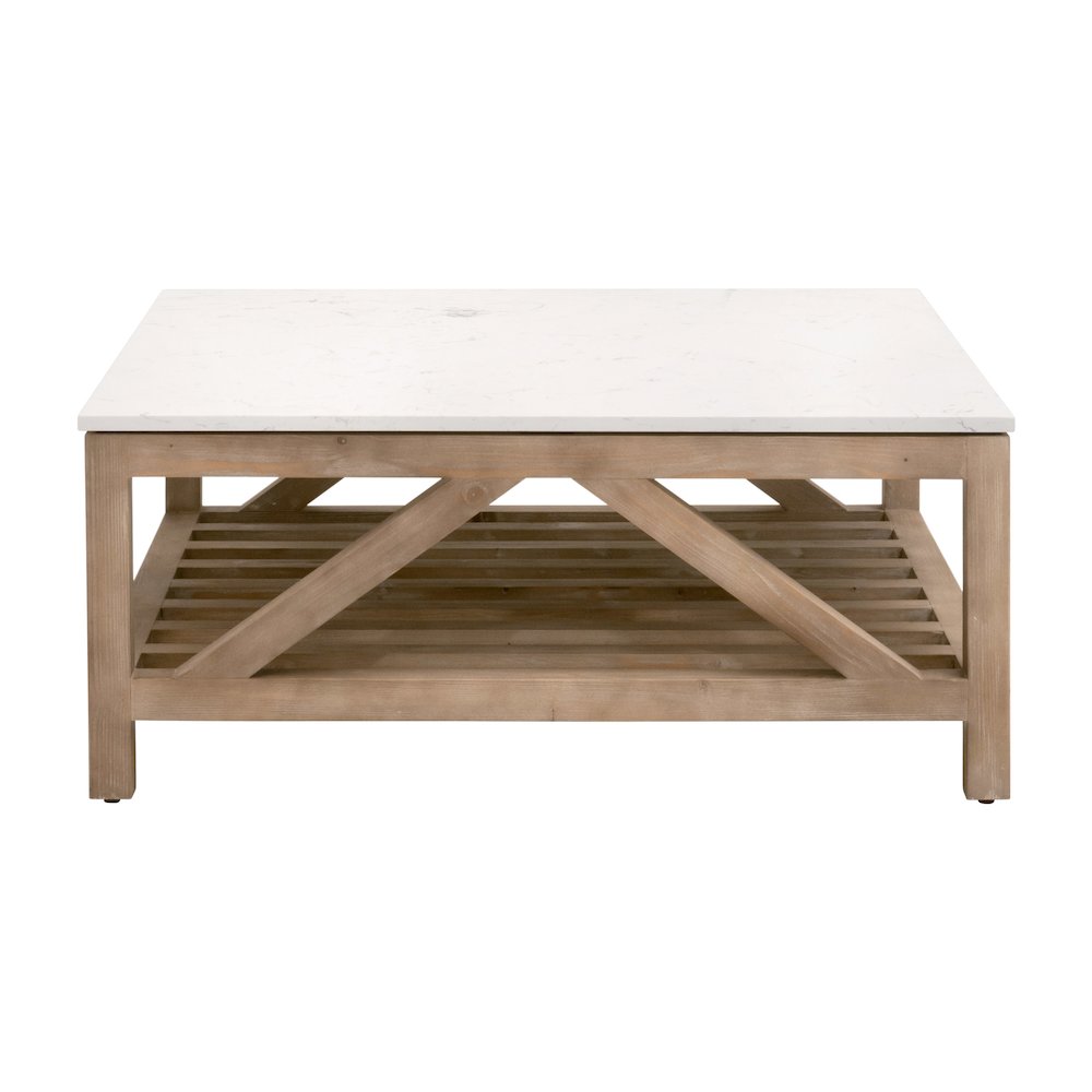 Bella Antique Transitional Spruce Square Coffee Table