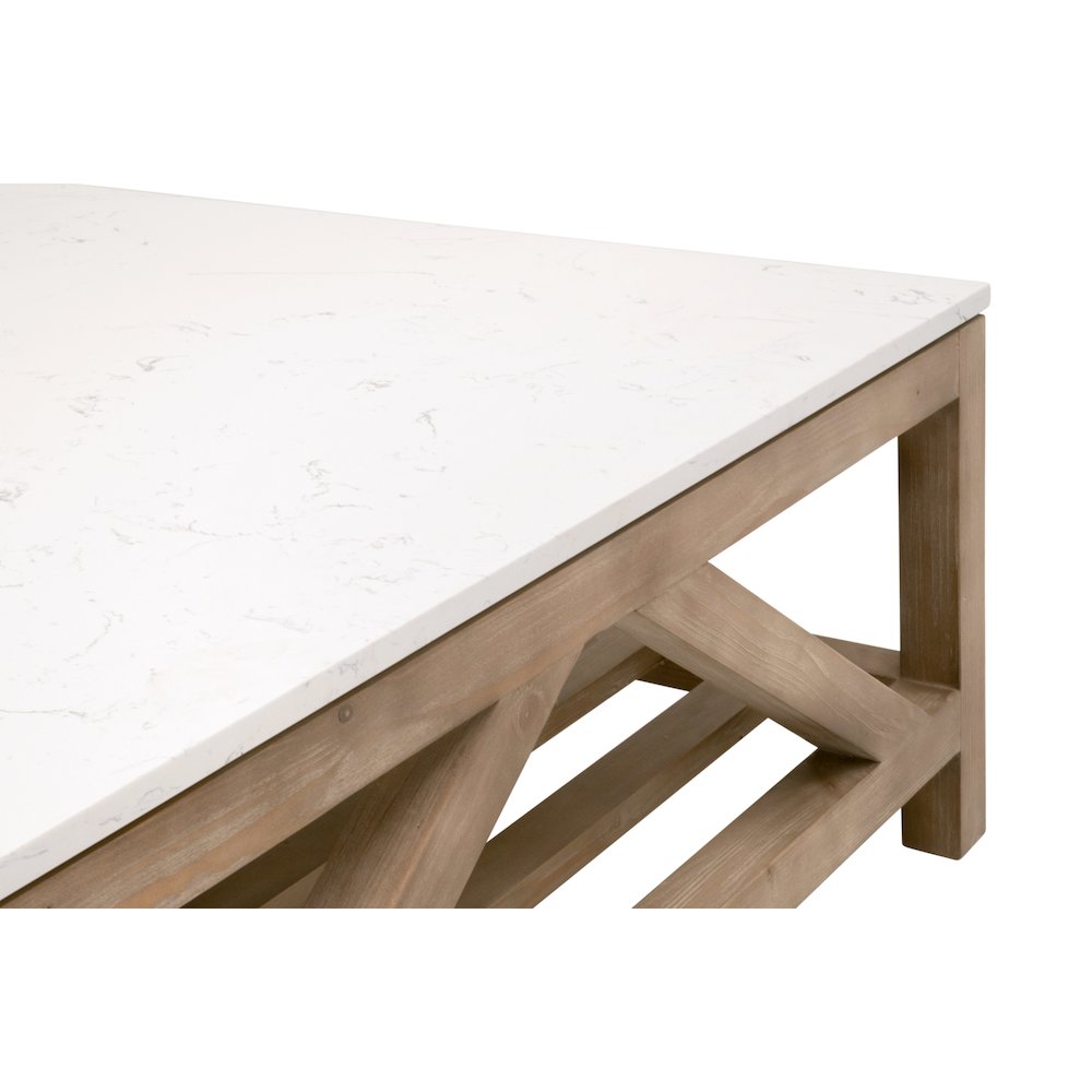 Bella Antique Transitional Spruce Square Coffee Table