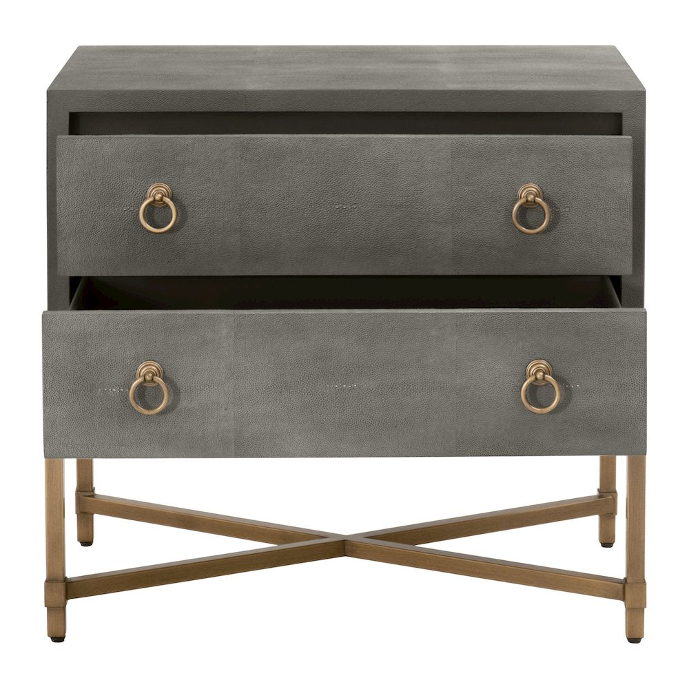 Traditions Transitional Strand Shagreen 2-Drawer Nightstand