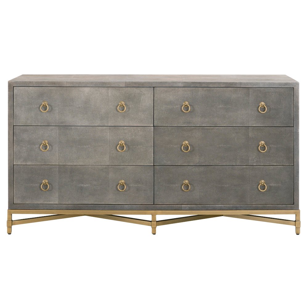 Traditions Transitional Strand Shagreen 6-Drawer Double Dresser