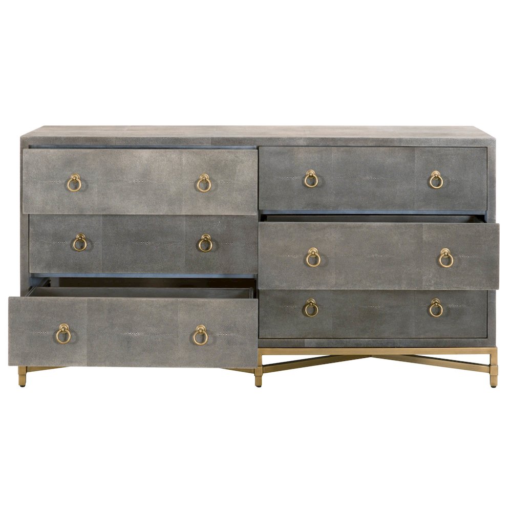 Traditions Transitional Strand Shagreen 6-Drawer Double Dresser