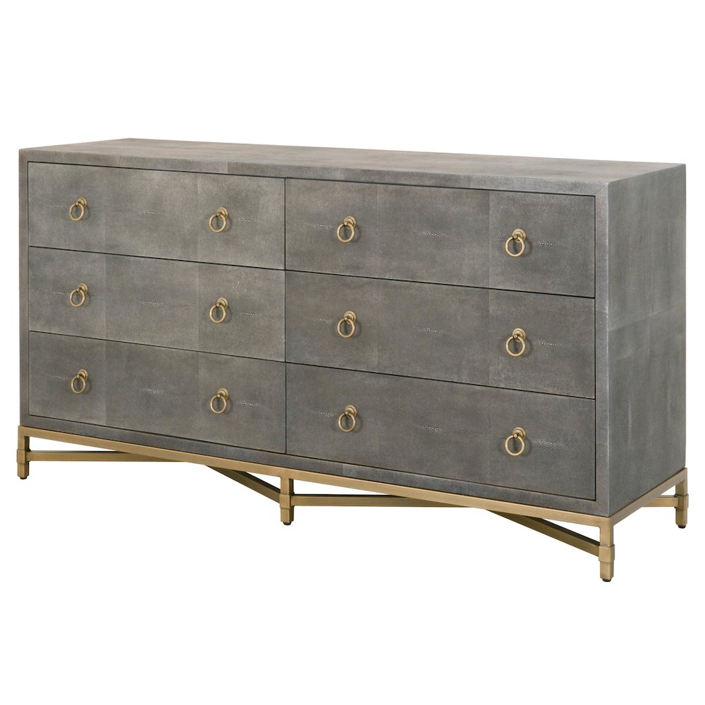 Traditions Transitional Strand Shagreen 6-Drawer Double Dresser