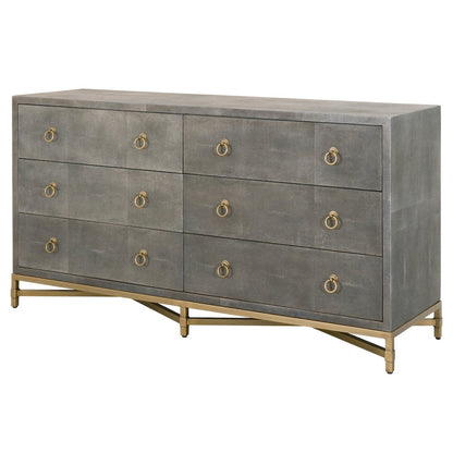 Traditions Transitional Strand Shagreen 6-Drawer Double Dresser