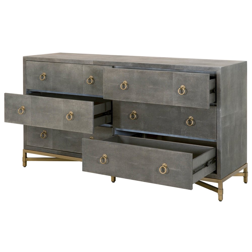 Traditions Transitional Strand Shagreen 6-Drawer Double Dresser