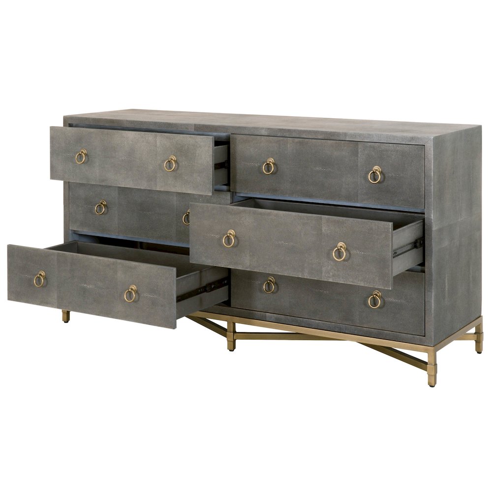 Traditions Transitional Strand Shagreen 6-Drawer Double Dresser