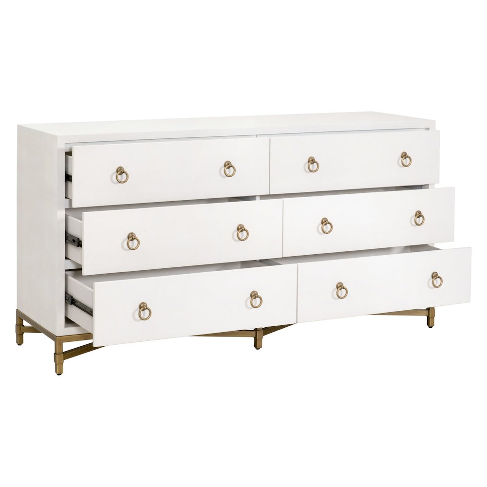 Traditions Transitional Strand Shagreen 6-Drawer Double Dresser
