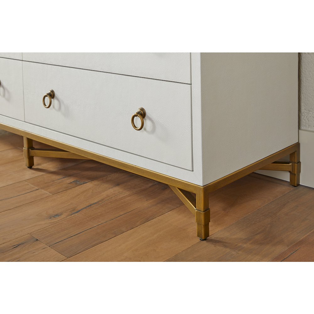Traditions Transitional Strand Shagreen 6-Drawer Double Dresser