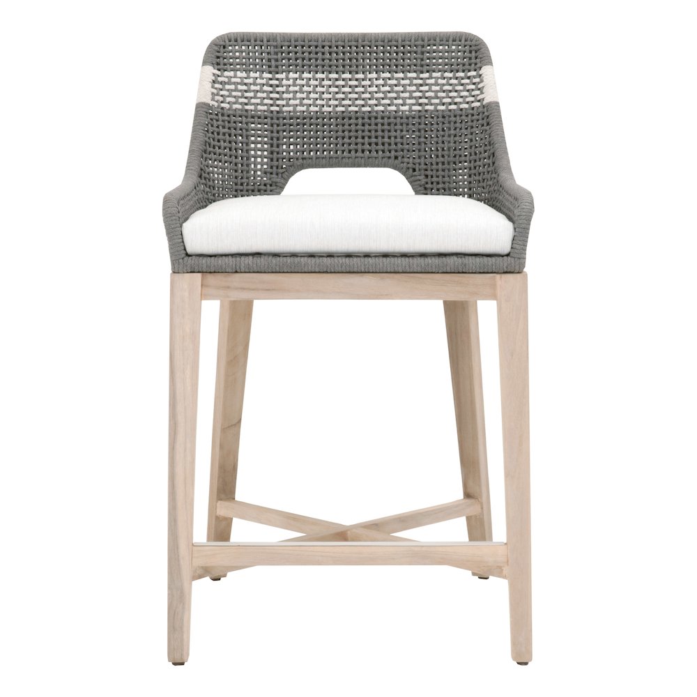 Woven - Outdoor  Transitional Tapestry Outdoor Counter Stool