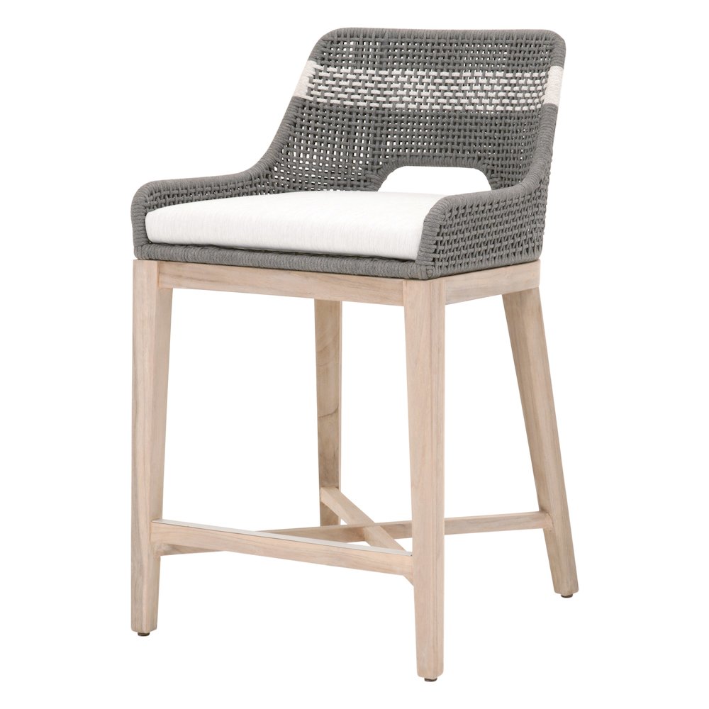 Woven - Outdoor  Transitional Tapestry Outdoor Counter Stool