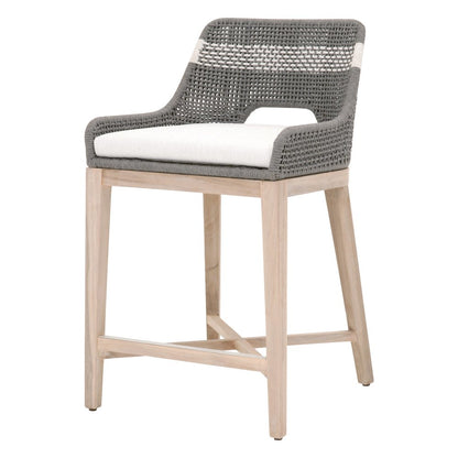 Woven - Outdoor  Transitional Tapestry Outdoor Counter Stool