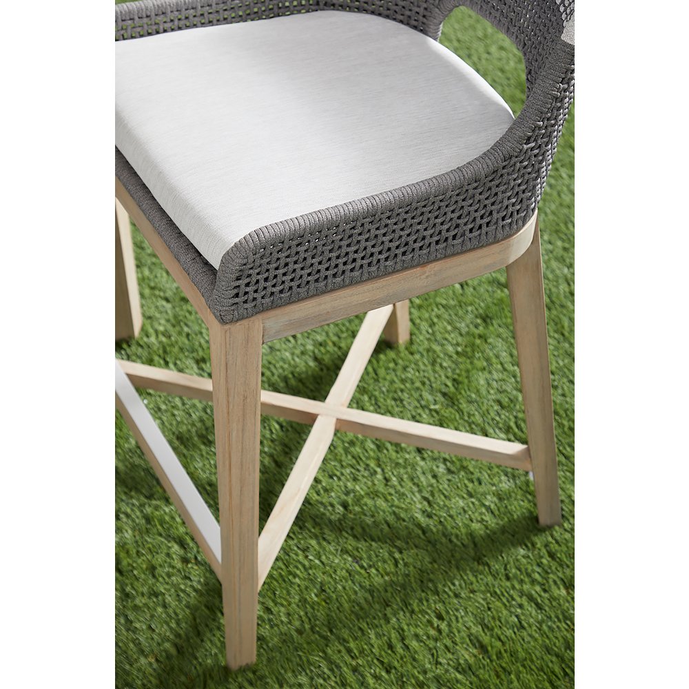 Woven - Outdoor  Transitional Tapestry Outdoor Counter Stool