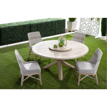 Woven - Outdoor  Transitional Tapestry Outdoor Dining Chair, Set of 2