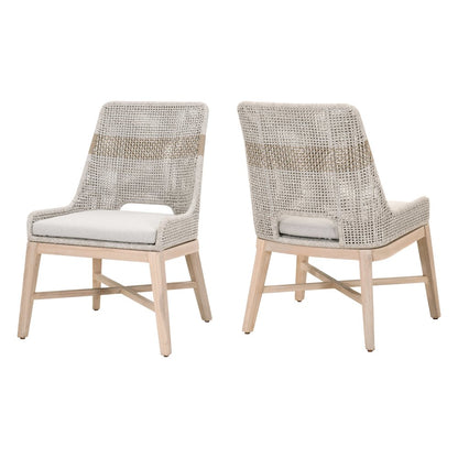 Woven - Outdoor  Transitional Tapestry Outdoor Dining Chair, Set of 2