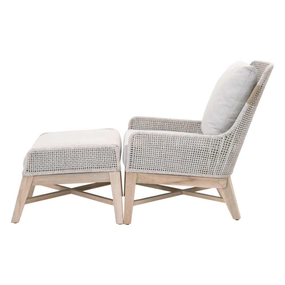 Woven - Outdoor  Transitional Tapestry Outdoor Footstool