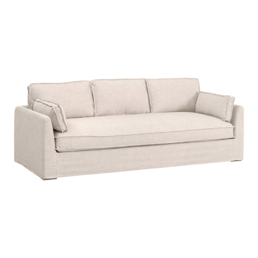 Transitional Thea Outdoor 90" Taper Arm Slipcover Sofa