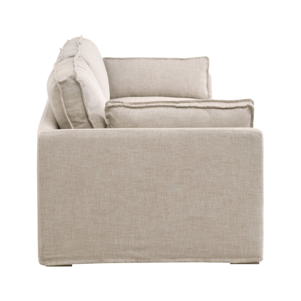 Transitional Thea Outdoor 90" Taper Arm Slipcover Sofa