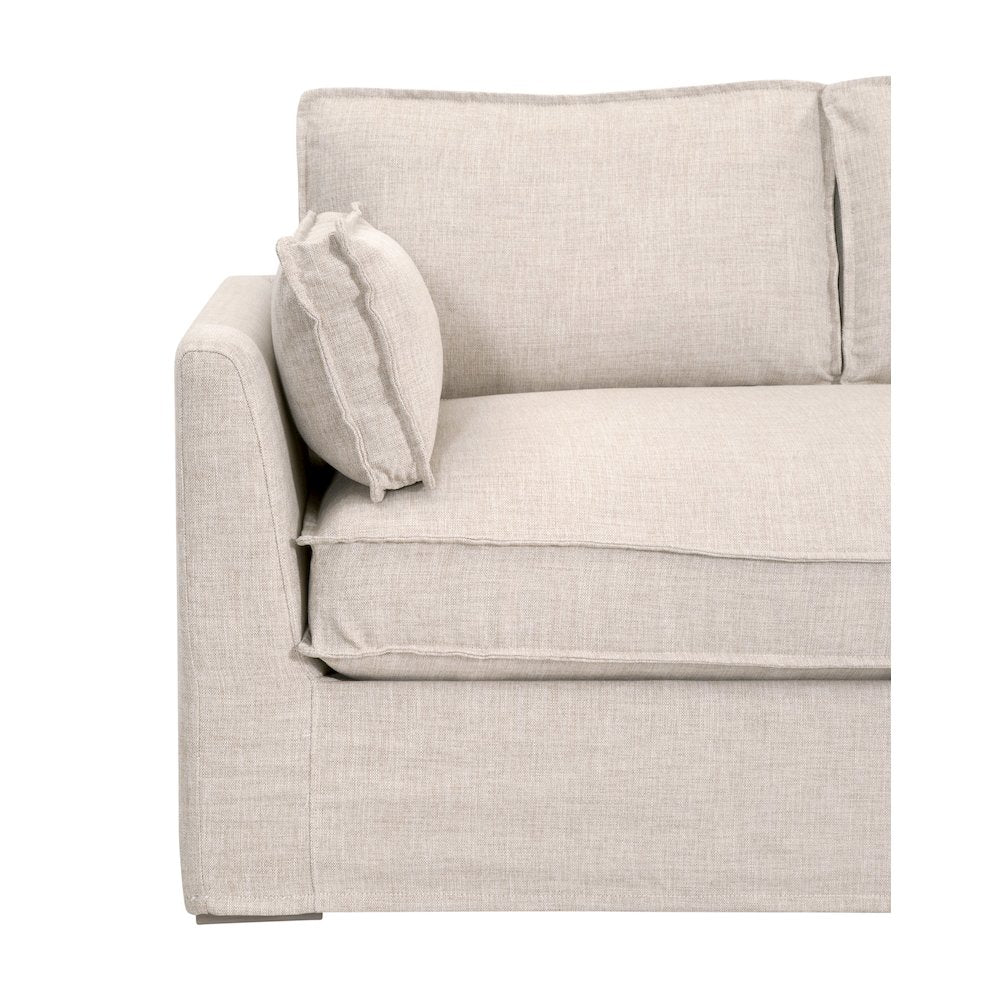 Transitional Thea Outdoor 90" Taper Arm Slipcover Sofa