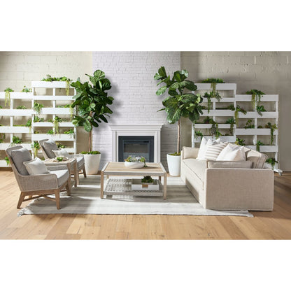Transitional Thea Outdoor 90" Taper Arm Slipcover Sofa