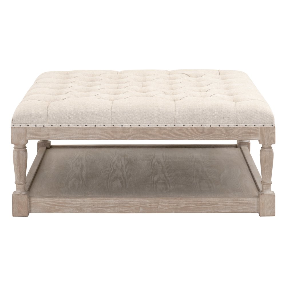 Essentials Transitional Townsend Tufted Upholstered Coffee Table