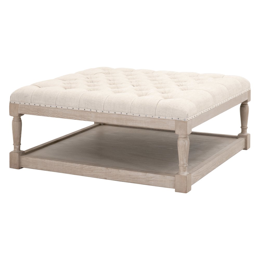 Essentials Transitional Townsend Tufted Upholstered Coffee Table