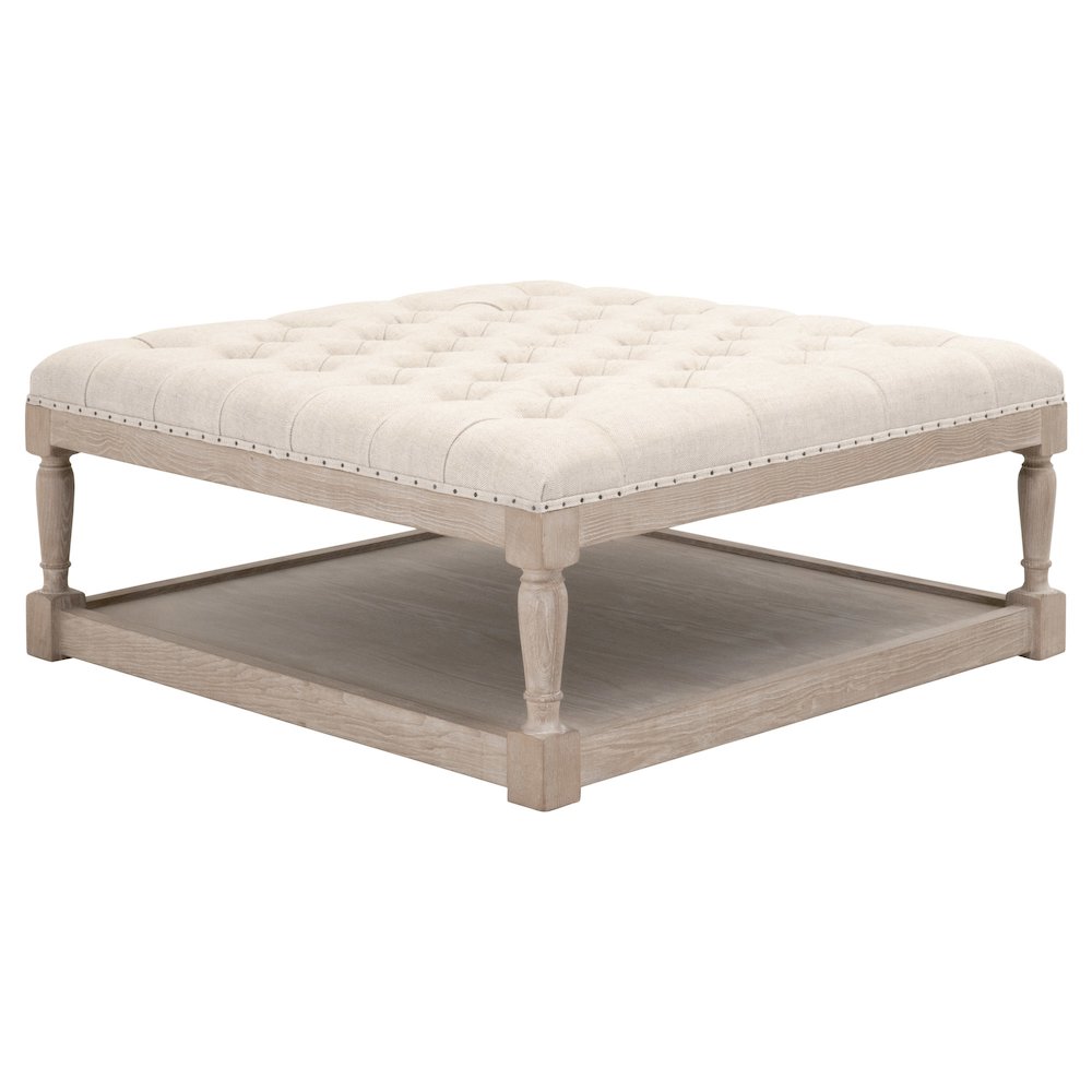 Essentials Transitional Townsend Tufted Upholstered Coffee Table