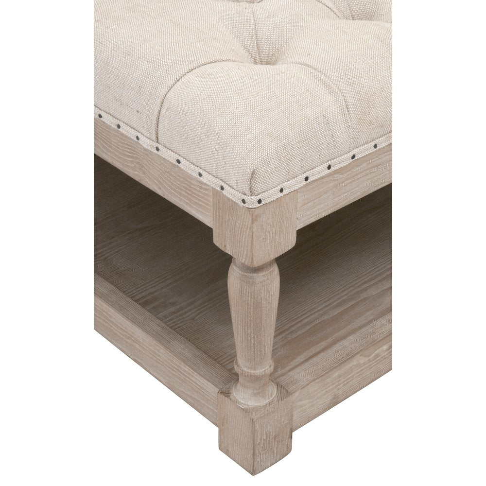 Essentials Transitional Townsend Tufted Upholstered Coffee Table