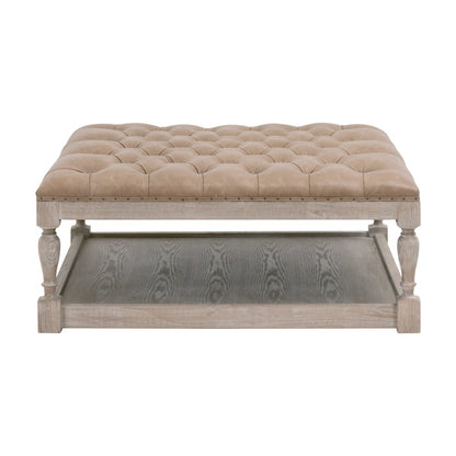 Essentials Transitional Townsend Tufted Upholstered Coffee Table