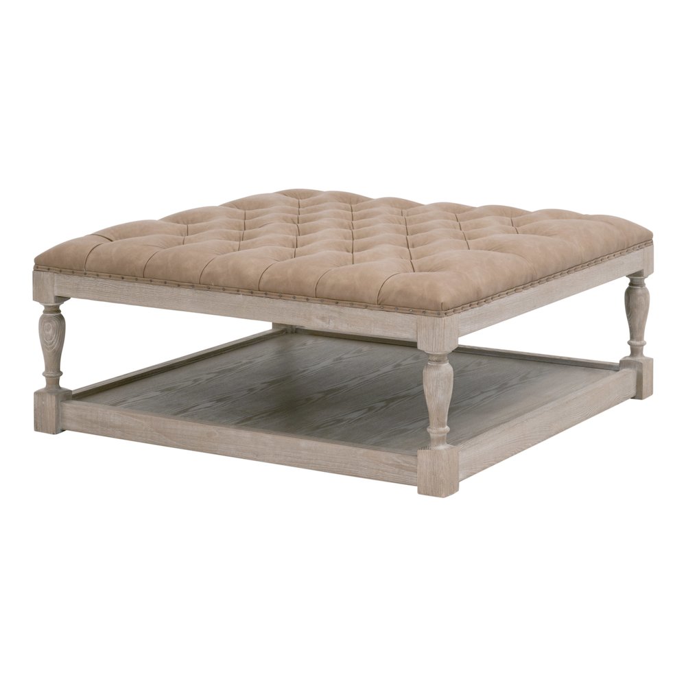 Essentials Transitional Townsend Tufted Upholstered Coffee Table