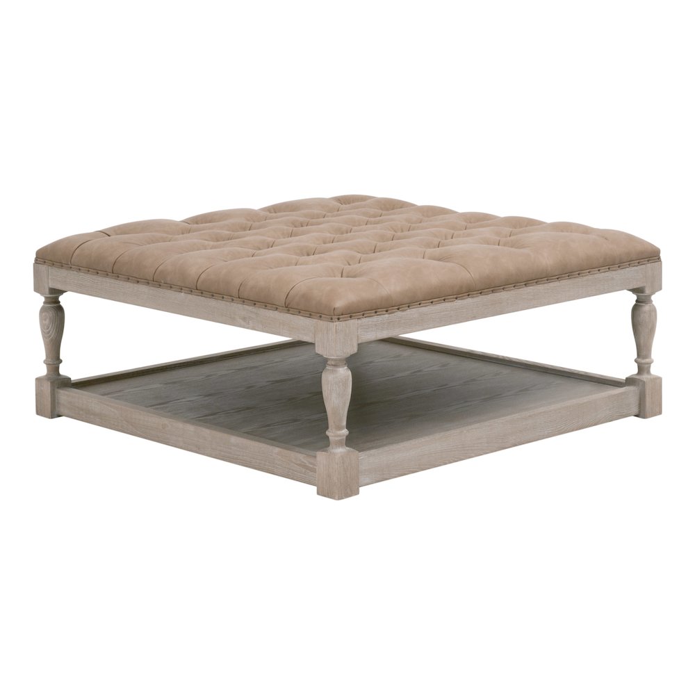 Essentials Transitional Townsend Tufted Upholstered Coffee Table