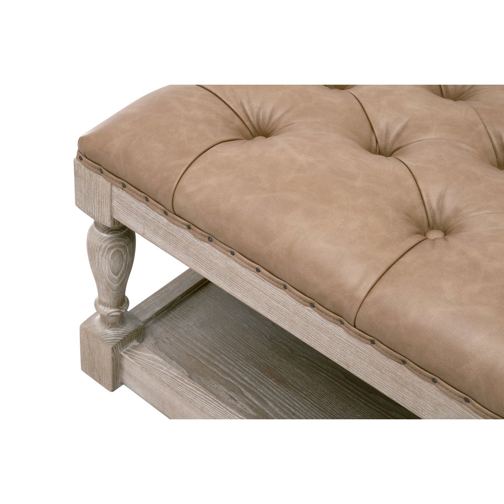 Essentials Transitional Townsend Tufted Upholstered Coffee Table