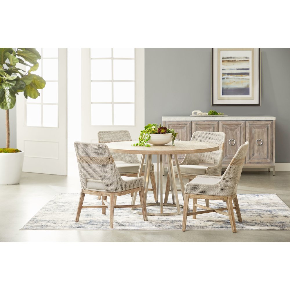 Traditions Transitional Turino 54" Round Dining Table Wood Top