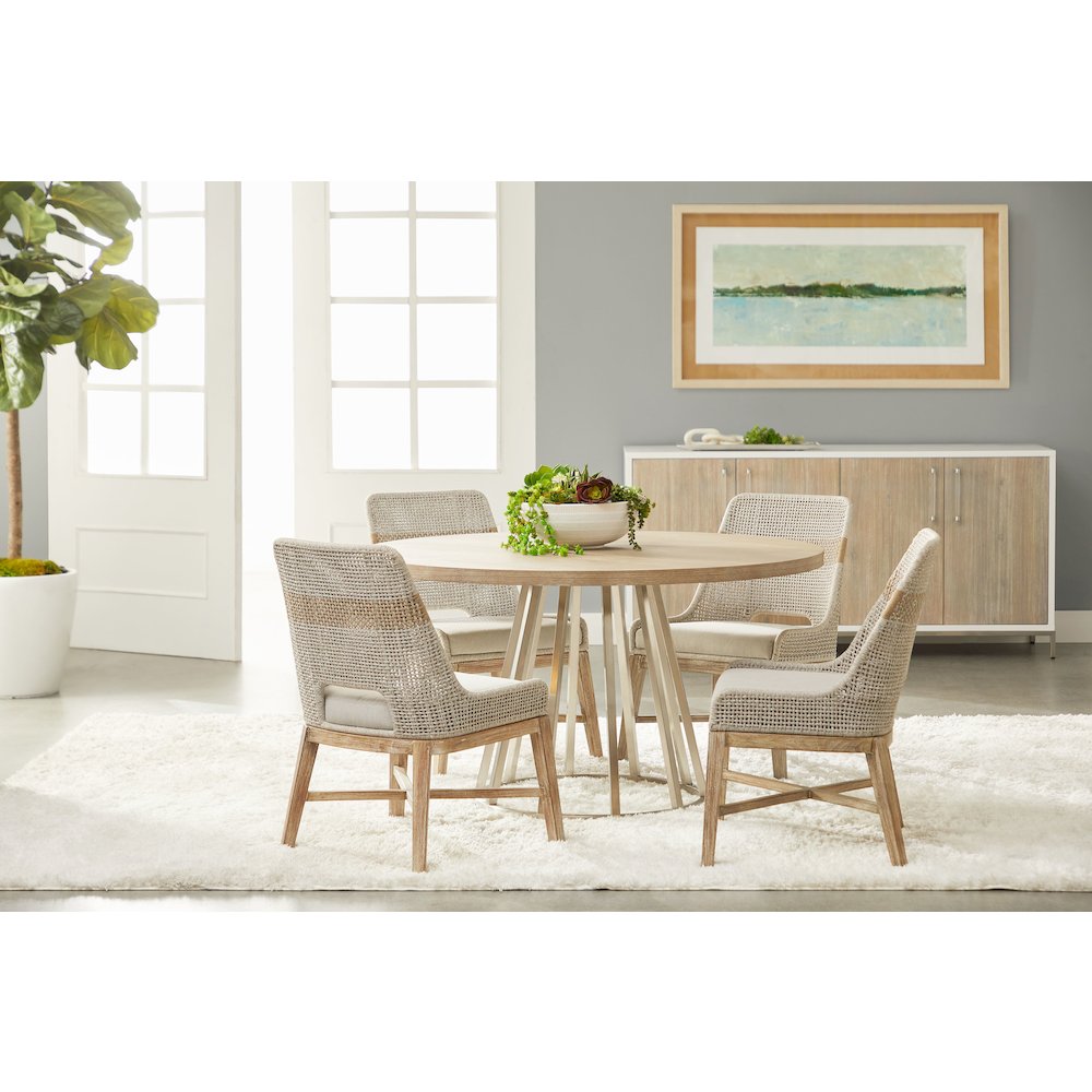 Traditions Transitional Turino 54" Round Dining Table Wood Top