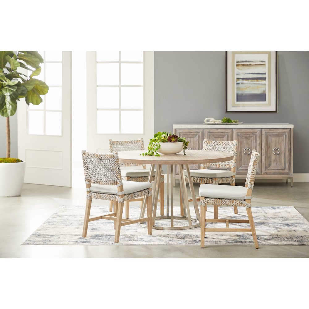 Traditions Transitional Turino 54" Round Dining Table Wood Top