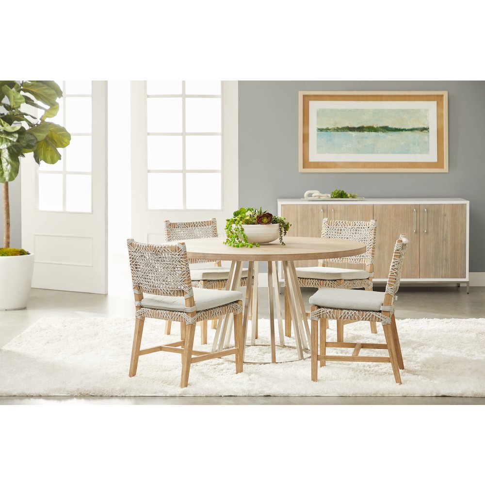 Traditions Transitional Turino 54" Round Dining Table Wood Top