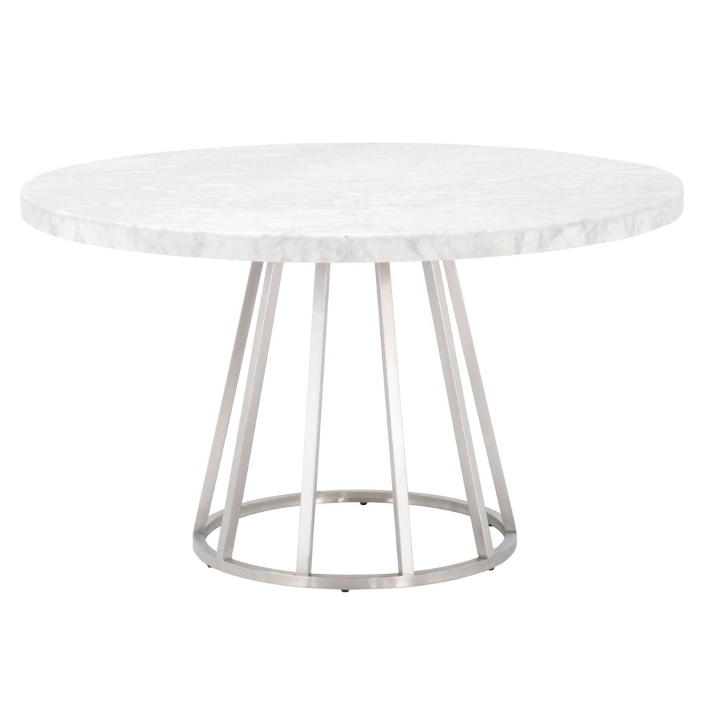 Traditions Transitional Turino 54" Round Dining Table Carrera Top