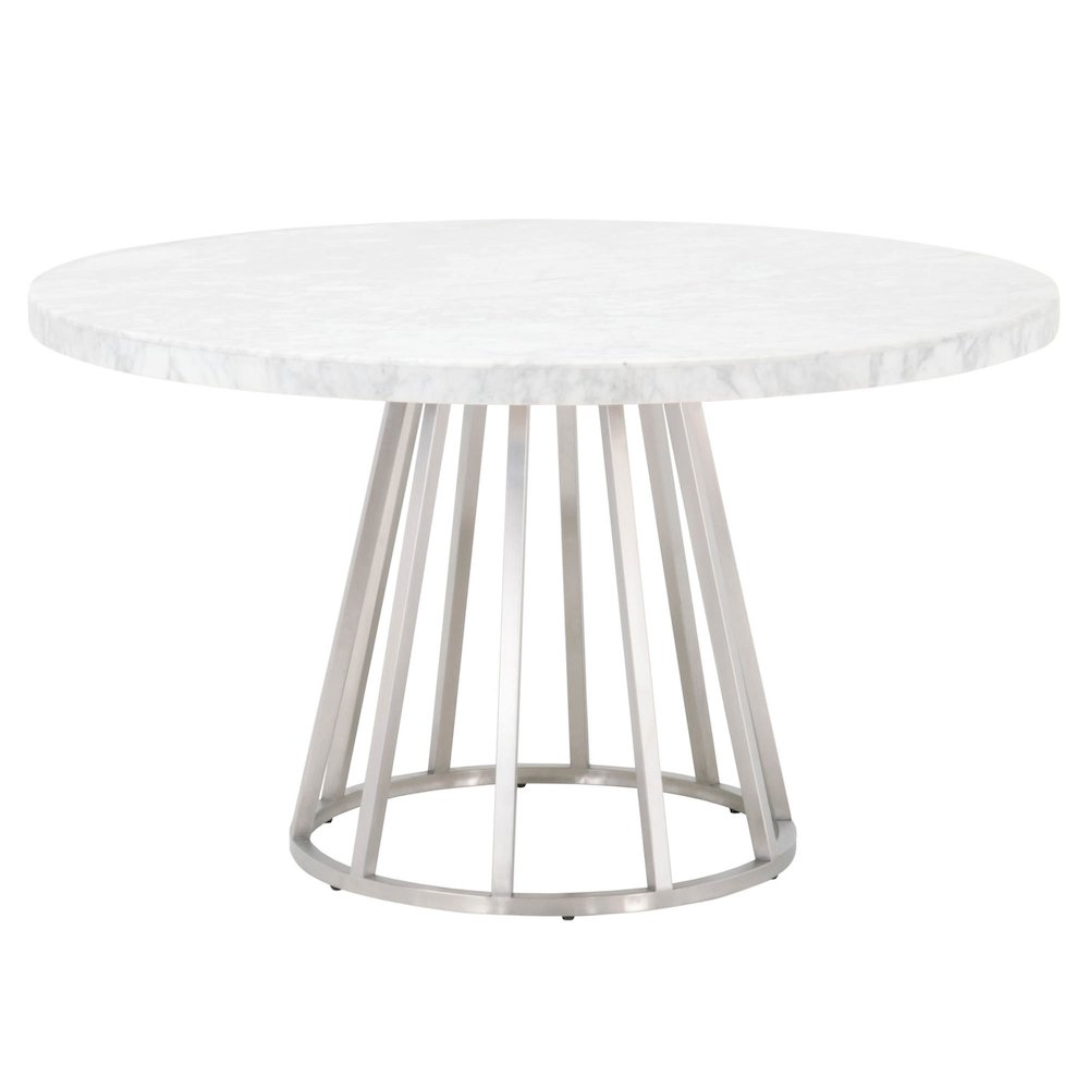 Traditions Transitional Turino 54" Round Dining Table Carrera Top